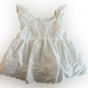 Baby Gap White Floral Eyelet Top Size 3